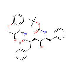 CC(C)(C)OC(=O)N[C@@H](Cc1ccccc1)[C@@H](O)C[C@@H](Cc1ccccc1)C(=O)N[C@H]1c2ccccc2OC[C@@H]1O ZINC000026752929