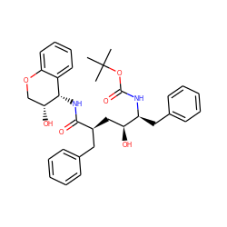 CC(C)(C)OC(=O)N[C@@H](Cc1ccccc1)[C@@H](O)C[C@@H](Cc1ccccc1)C(=O)N[C@H]1c2ccccc2OC[C@H]1O ZINC000026952843