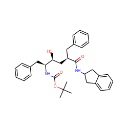 CC(C)(C)OC(=O)N[C@@H](Cc1ccccc1)[C@@H](O)C[C@@H](Cc1ccccc1)C(=O)NC1Cc2ccccc2C1 ZINC000014943180