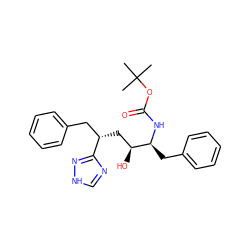 CC(C)(C)OC(=O)N[C@@H](Cc1ccccc1)[C@@H](O)C[C@@H](Cc1ccccc1)c1nc[nH]n1 ZINC000026495719