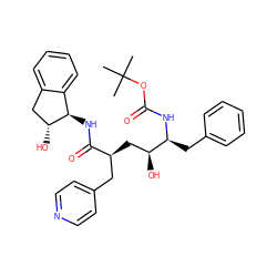 CC(C)(C)OC(=O)N[C@@H](Cc1ccccc1)[C@@H](O)C[C@@H](Cc1ccncc1)C(=O)N[C@@H]1c2ccccc2C[C@H]1O ZINC000026829417