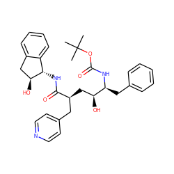 CC(C)(C)OC(=O)N[C@@H](Cc1ccccc1)[C@@H](O)C[C@@H](Cc1ccncc1)C(=O)N[C@H]1c2ccccc2C[C@@H]1O ZINC000027518728