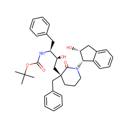 CC(C)(C)OC(=O)N[C@@H](Cc1ccccc1)[C@@H](O)C[C@]1(Cc2ccccc2)CCCN([C@H]2c3ccccc3C[C@H]2O)C1=O ZINC000026953780