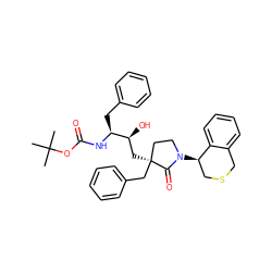 CC(C)(C)OC(=O)N[C@@H](Cc1ccccc1)[C@@H](O)C[C@]1(Cc2ccccc2)CCN([C@@H]2CSCc3ccccc32)C1=O ZINC000027558017