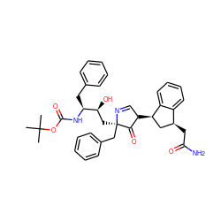 CC(C)(C)OC(=O)N[C@@H](Cc1ccccc1)[C@@H](O)C[C@]1(Cc2ccccc2)N=CC([C@@H]2C[C@H](CC(N)=O)c3ccccc32)C1=O ZINC000101036285