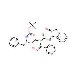 CC(C)(C)OC(=O)N[C@@H](Cc1ccccc1)[C@@H](O)C[C@H](C(=O)N[C@H]1c2ccccc2C[C@@H]1O)C(=O)c1ccccc1 ZINC000027520672