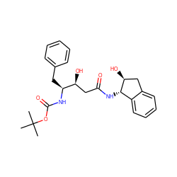 CC(C)(C)OC(=O)N[C@@H](Cc1ccccc1)[C@@H](O)CC(=O)N[C@H]1c2ccccc2C[C@@H]1O ZINC000027517887