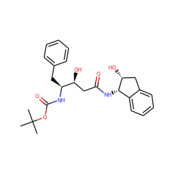 CC(C)(C)OC(=O)N[C@@H](Cc1ccccc1)[C@@H](O)CC(=O)N[C@H]1c2ccccc2C[C@H]1O ZINC000013740244