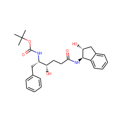 CC(C)(C)OC(=O)N[C@@H](Cc1ccccc1)[C@@H](O)CCC(=O)N[C@@H]1c2ccccc2C[C@H]1O ZINC000026830208