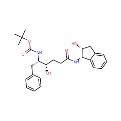 CC(C)(C)OC(=O)N[C@@H](Cc1ccccc1)[C@@H](O)CCC(=O)N[C@H]1c2ccccc2C[C@H]1O ZINC000013740241