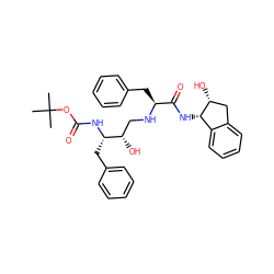 CC(C)(C)OC(=O)N[C@@H](Cc1ccccc1)[C@@H](O)CN[C@@H](Cc1ccccc1)C(=O)N[C@H]1c2ccccc2C[C@H]1O ZINC000095613233