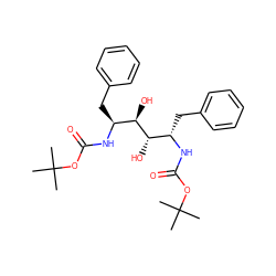 CC(C)(C)OC(=O)N[C@@H](Cc1ccccc1)[C@H](O)[C@H](O)[C@H](Cc1ccccc1)NC(=O)OC(C)(C)C ZINC000013600941