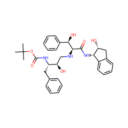 CC(C)(C)OC(=O)N[C@@H](Cc1ccccc1)[C@H](O)CN[C@H](C(=O)N[C@H]1c2ccccc2C[C@H]1O)[C@H](O)c1ccccc1 ZINC000095557280