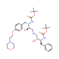 CC(C)(C)OC(=O)N[C@@H](Cc1ccccc1)[C@H](O)CNC[C@@H](O)[C@H](Cc1ccc(OCCN2CCOCC2)cc1)NC(=O)OC(C)(C)C ZINC000026160225