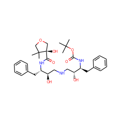 CC(C)(C)OC(=O)N[C@@H](Cc1ccccc1)[C@H](O)CNC[C@@H](O)[C@H](Cc1ccccc1)NC(=O)[C@@]1(O)COCC1(C)C ZINC000029411674