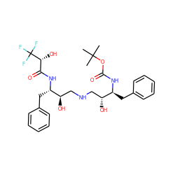 CC(C)(C)OC(=O)N[C@@H](Cc1ccccc1)[C@H](O)CNC[C@@H](O)[C@H](Cc1ccccc1)NC(=O)[C@@H](O)C(F)(F)F ZINC000029415423