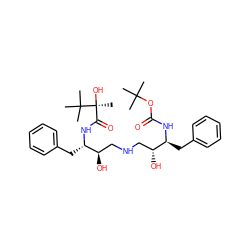 CC(C)(C)OC(=O)N[C@@H](Cc1ccccc1)[C@H](O)CNC[C@@H](O)[C@H](Cc1ccccc1)NC(=O)[C@](C)(O)C(C)(C)C ZINC000003943925