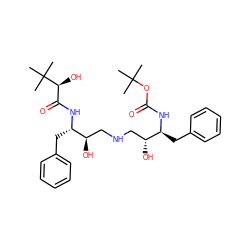 CC(C)(C)OC(=O)N[C@@H](Cc1ccccc1)[C@H](O)CNC[C@@H](O)[C@H](Cc1ccccc1)NC(=O)[C@H](O)C(C)(C)C ZINC000003943927