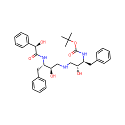 CC(C)(C)OC(=O)N[C@@H](Cc1ccccc1)[C@H](O)CNC[C@@H](O)[C@H](Cc1ccccc1)NC(=O)[C@H](O)c1ccccc1 ZINC000029463104