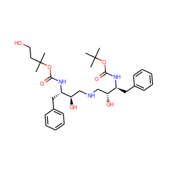 CC(C)(C)OC(=O)N[C@@H](Cc1ccccc1)[C@H](O)CNC[C@@H](O)[C@H](Cc1ccccc1)NC(=O)OC(C)(C)CCO ZINC000027523491