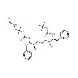 CC(C)(C)OC(=O)N[C@@H](Cc1ccccc1)[C@H](O)CNC[C@@H](O)[C@H](Cc1ccccc1)NC(=O)OC(C)(C)CNC=O ZINC000027524270