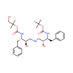 CC(C)(C)OC(=O)N[C@@H](Cc1ccccc1)[C@H](O)CNC[C@@H](O)[C@H](Cc1ccccc1)NC(=O)OC(C)(C)CO ZINC000027523978