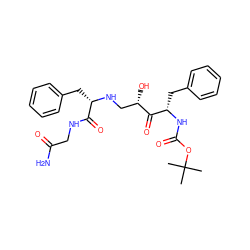 CC(C)(C)OC(=O)N[C@@H](Cc1ccccc1)C(=O)[C@@H](O)CN[C@@H](Cc1ccccc1)C(=O)NCC(N)=O ZINC000026836976