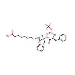 CC(C)(C)OC(=O)N[C@@H](Cc1ccccc1)C(=O)N[C@@](C)(Cc1ccccc1)C(=O)NCCCCCCCC(=O)O ZINC000029408548