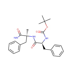 CC(C)(C)OC(=O)N[C@@H](Cc1ccccc1)C(=O)N[C@@](C)(Cc1ccccc1)C(N)=O ZINC000013755598