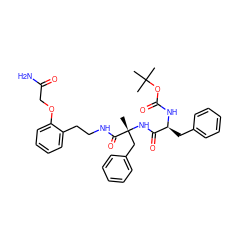 CC(C)(C)OC(=O)N[C@@H](Cc1ccccc1)C(=O)N[C@](C)(Cc1ccccc1)C(=O)NCCc1ccccc1OCC(N)=O ZINC000029407057