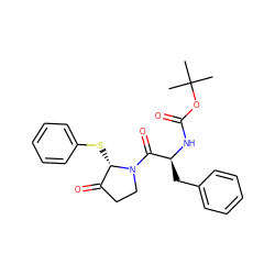 CC(C)(C)OC(=O)N[C@@H](Cc1ccccc1)C(=O)N1CCC(=O)[C@@H]1Sc1ccccc1 ZINC000026165438