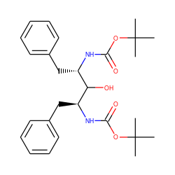 CC(C)(C)OC(=O)N[C@@H](Cc1ccccc1)C(O)[C@H](Cc1ccccc1)NC(=O)OC(C)(C)C ZINC000013600932