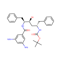 CC(C)(C)OC(=O)N[C@@H](Cc1ccccc1)C[C@H](O)[C@H](Cc1ccccc1)NC(=O)c1cc(N)cc(N)c1 ZINC000026653752