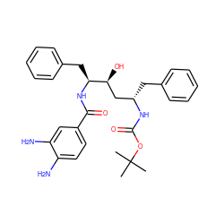 CC(C)(C)OC(=O)N[C@@H](Cc1ccccc1)C[C@H](O)[C@H](Cc1ccccc1)NC(=O)c1ccc(N)c(N)c1 ZINC000026648171