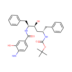 CC(C)(C)OC(=O)N[C@@H](Cc1ccccc1)C[C@H](O)[C@H](Cc1ccccc1)NC(=O)c1ccc(N)c(O)c1 ZINC000026650158