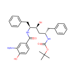 CC(C)(C)OC(=O)N[C@@H](Cc1ccccc1)C[C@H](O)[C@H](Cc1ccccc1)NC(=O)c1ccc(O)c(N)c1 ZINC000026650153