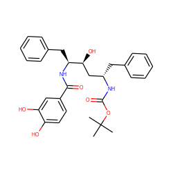 CC(C)(C)OC(=O)N[C@@H](Cc1ccccc1)C[C@H](O)[C@H](Cc1ccccc1)NC(=O)c1ccc(O)c(O)c1 ZINC000026651481