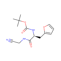 CC(C)(C)OC(=O)N[C@@H](Cc1ccco1)C(=O)NCC#N ZINC000013676560