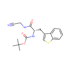 CC(C)(C)OC(=O)N[C@@H](Cc1csc2ccccc12)C(=O)NCC#N ZINC000013676587