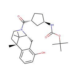 CC(C)(C)OC(=O)N[C@@H]1CC[C@@H](C(=O)N2CC[C@@]3(C)c4cccc(O)c4C[C@@H]2C3(C)C)C1 ZINC000142582792