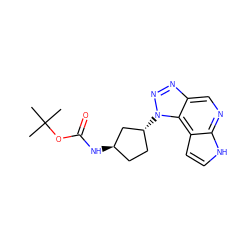 CC(C)(C)OC(=O)N[C@@H]1CC[C@@H](n2nnc3cnc4[nH]ccc4c32)C1 ZINC000096271469