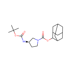 CC(C)(C)OC(=O)N[C@@H]1CCN(C(=O)OC2C3CC4CC(C3)CC2C4)C1 ZINC000043208322