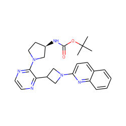 CC(C)(C)OC(=O)N[C@@H]1CCN(c2nccnc2C2CN(c3ccc4ccccc4n3)C2)C1 ZINC000144821187