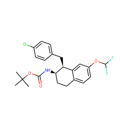 CC(C)(C)OC(=O)N[C@@H]1CCc2ccc(OC(F)F)cc2[C@@H]1Cc1ccc(Cl)cc1 ZINC000143186894