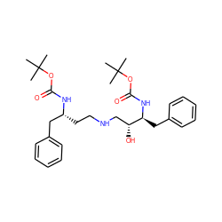 CC(C)(C)OC(=O)N[C@H](CCNC[C@@H](O)[C@H](Cc1ccccc1)NC(=O)OC(C)(C)C)Cc1ccccc1 ZINC000029470466