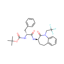 CC(C)(C)OC(=O)N[C@H](Cc1ccccc1)C(=O)N[C@@H]1CCc2ccccc2N(CC(F)(F)F)C1=O ZINC000028952630