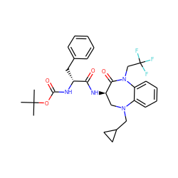 CC(C)(C)OC(=O)N[C@H](Cc1ccccc1)C(=O)N[C@@H]1CN(CC2CC2)c2ccccc2N(CC(F)(F)F)C1=O ZINC000029040467