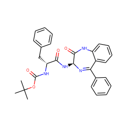 CC(C)(C)OC(=O)N[C@H](Cc1ccccc1)C(=O)N[C@@H]1N=C(c2ccccc2)c2ccccc2NC1=O ZINC000026378032