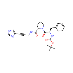 CC(C)(C)OC(=O)N[C@H](Cc1ccccc1)C(=O)N1CCC[C@H]1C(=O)NCC#Cc1c[nH]cn1 ZINC000026667491