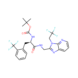 CC(C)(C)OC(=O)N[C@H](Cc1ccccc1C(F)(F)F)C(=O)NCc1nc2cccnc2n1CC(F)(F)F ZINC000029039475